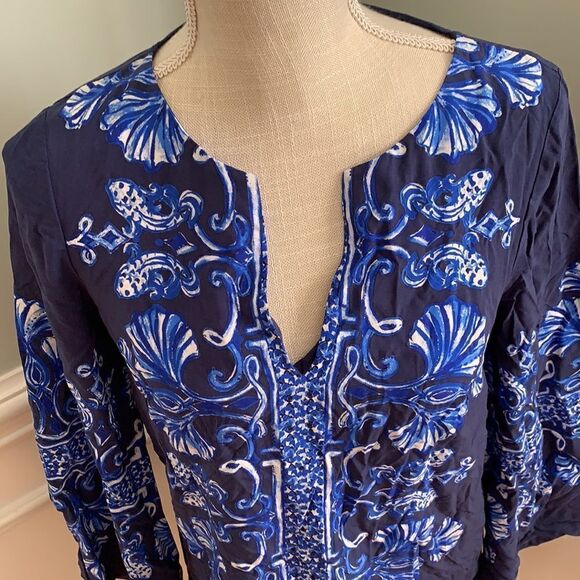 Lilly Pulitzer Harlow Tunic Dress Navy XS - Picture 4 of 7